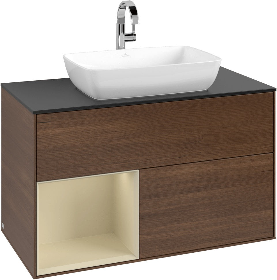 Villeroy & Boch Finion Waschbeckenunterschrank Glossy White Lacquer mit Beleuchtung 1000 mm