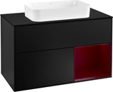 Villeroy & Boch Waschtischunterschrank Finion F252G 1000 mm Glossy White Lacquer mit LED-Beleuchtung