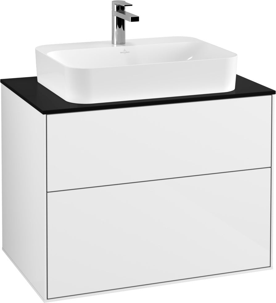 Villeroy & Boch Finion Waschbeckenunterschrank 800 mm Glossy White Lacquer mit LED-Beleuchtung