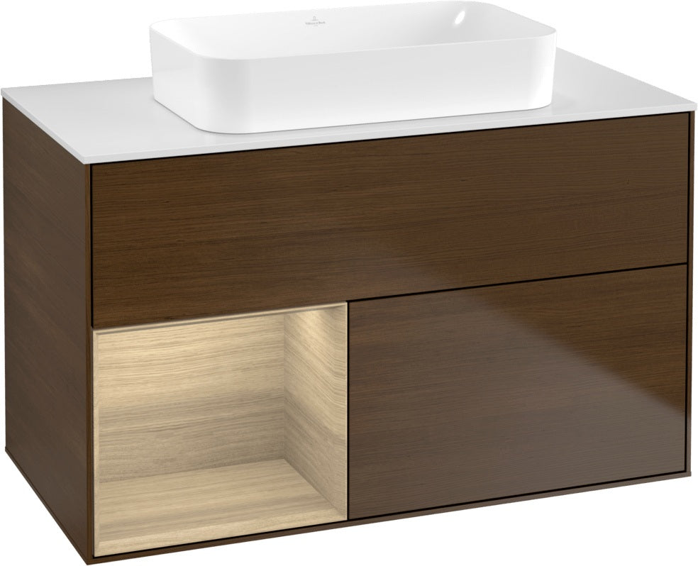 Villeroy & Boch Finion Waschtischunterschrank 1000 mm Glossy White Lacquer – mit LED-Beleuchtung & SoftClosing