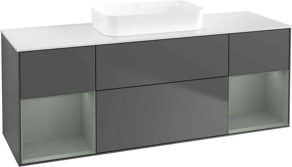 Villeroy & Boch Finion Waschtischunterschrank 1600 mm Glossy White Lacquer mit Beleuchtung