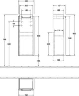 Villeroy & Boch Waschtischunterschrank Subway 2.0 Santana Oak 240 mm links