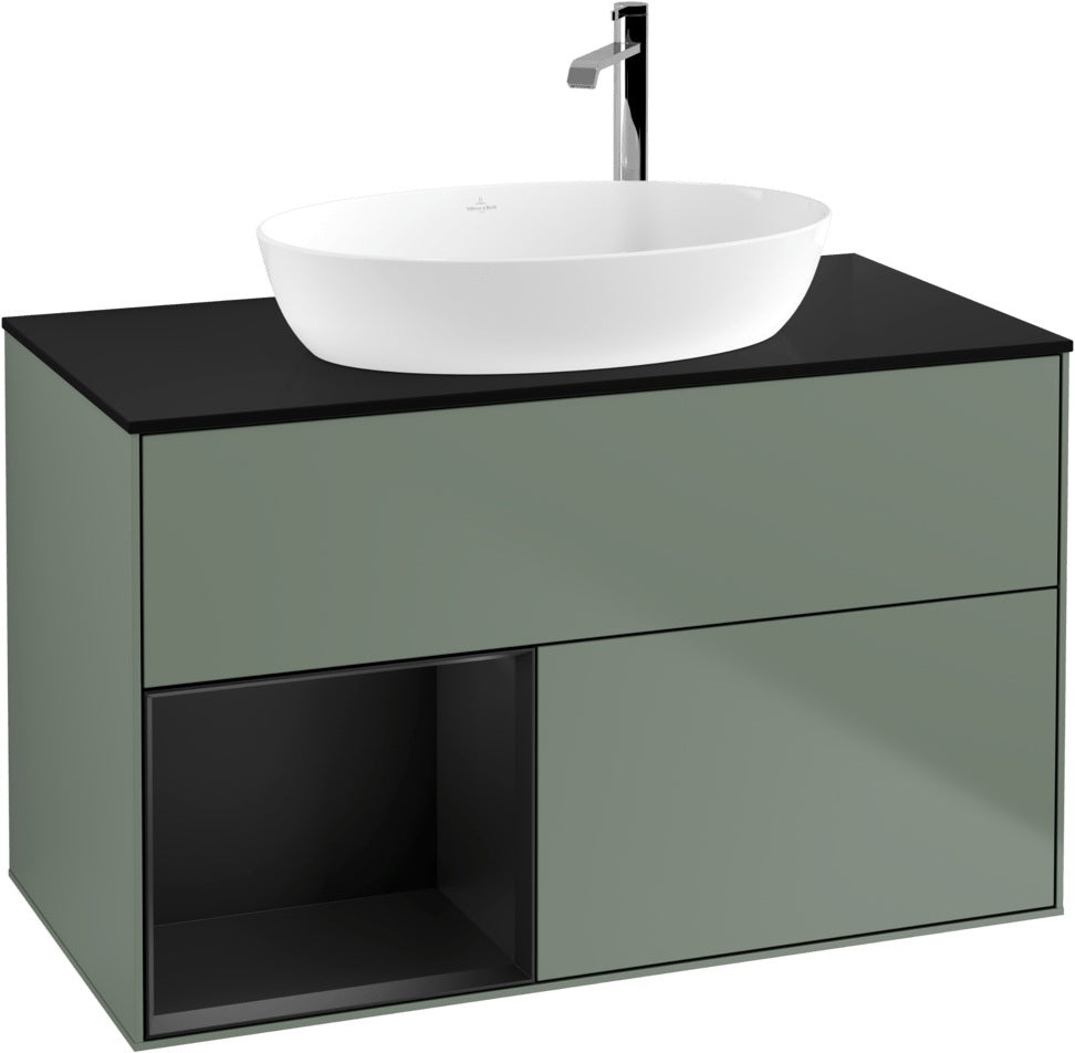 Villeroy & Boch Finion Waschbeckenunterschrank G892G 1000 mm Glossy White Lacquer mit Beleuchtung