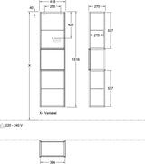 Villeroy & Boch Hochschrank Finion F460GF – 418 mm, Glossy White Lacquer, mit Beleuchtung & SoftClosing