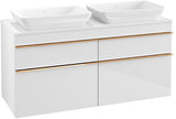 Villeroy & Boch Venticello Waschtischunterschrank 1257 mm Glossy White, 4 Auszüge, für 2 Waschtische