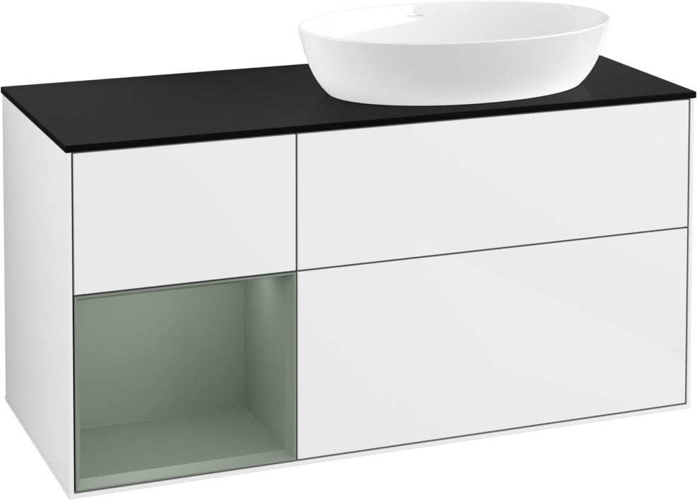 Villeroy & Boch Waschtischunterschrank Finion FA42G 1200 mm Glossy White Lacquer mit Beleuchtung