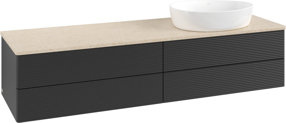 Villeroy & Boch Waschtischunterschrank Antao 1600 mm Anthracite Matt Lacquer mit 4 Auszügen und LED-Beleuchtung