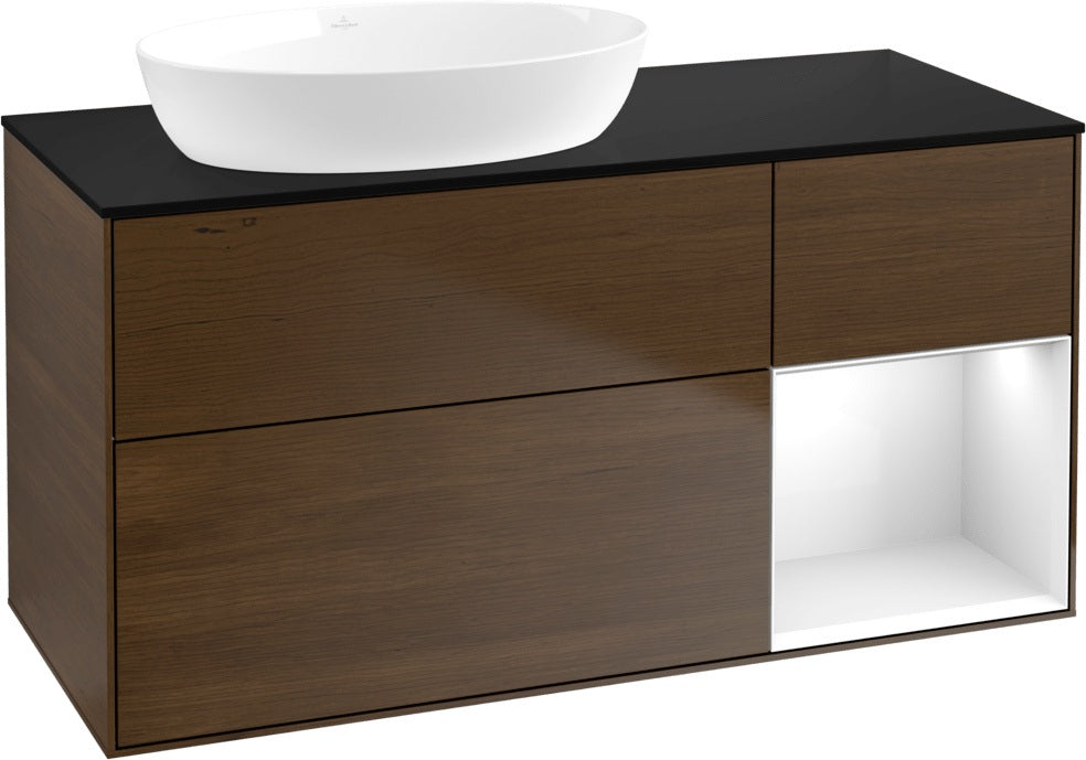 Villeroy & Boch Finion Waschtischunterschrank 1200 mm Glossy White Lacquer mit LED-Beleuchtung