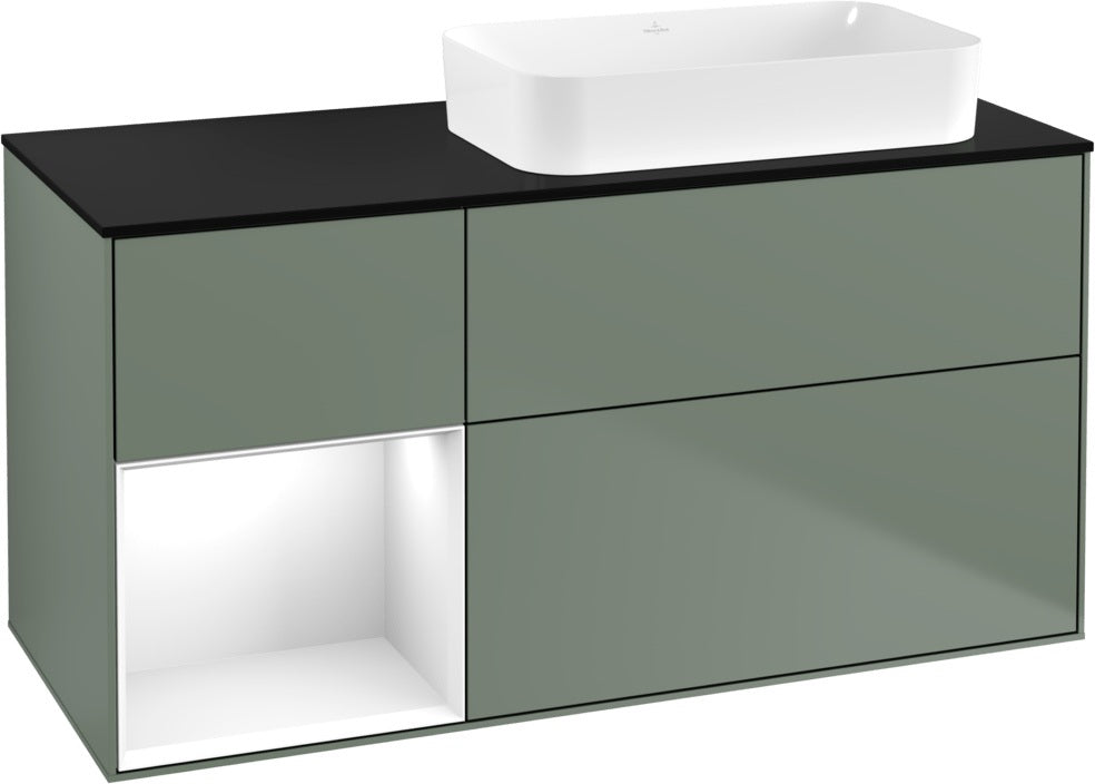 Villeroy & Boch Finion Waschtischunterschrank 120 cm Glossy White Lacquer mit Beleuchtung