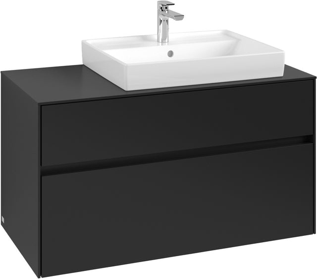 Villeroy & Boch Waschtischunterschrank Collaro C018 B0 1000 mm Volcano Black mit Beleuchtung und SoftClosing