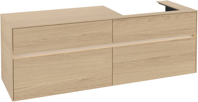 Villeroy & Boch Waschbeckenunterschrank Collaro C023 B0 Nordic Oak 1600 mm mit Beleuchtung