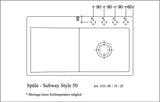 Villeroy & Boch Subway Style 50 Flat Einbauspüle 880x490mm Ebony CeramicPlus