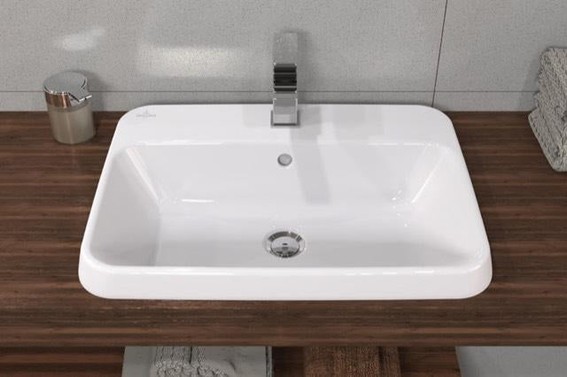 Villeroy & Boch Architectura Einbauwaschbecken 600x450mm Weiß Alpin – Rechteckig, mit Überlauf