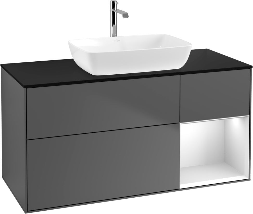Villeroy & Boch Finion Waschbeckenunterschrank 1200 mm Glossy White Lacquer mit Beleuchtung