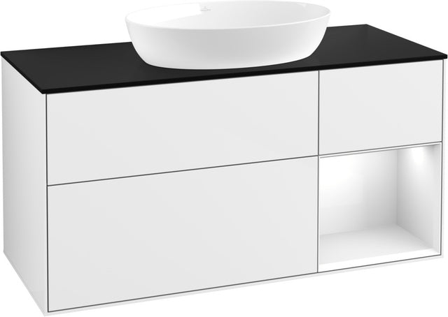 Villeroy & Boch Finion Waschtischunterschrank FA72GFGF 1200 mm Glossy White Lacquer mit LED-Beleuchtung
