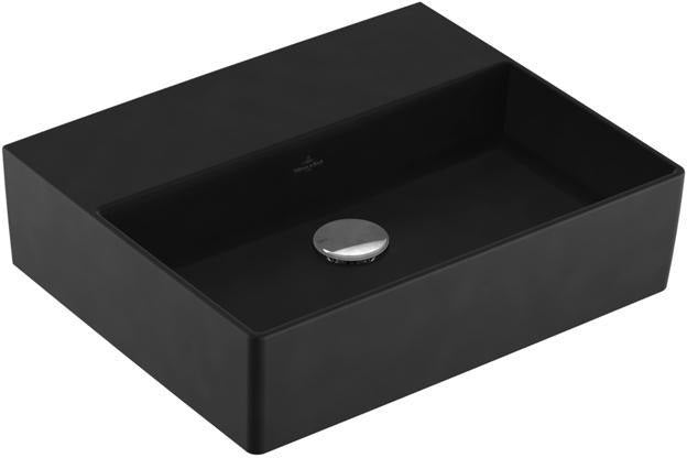 Villeroy & Boch Memento 2.0 Waschtisch 500x420 mm rechteckig ohne Hahnloch Ebony CeramicPlus