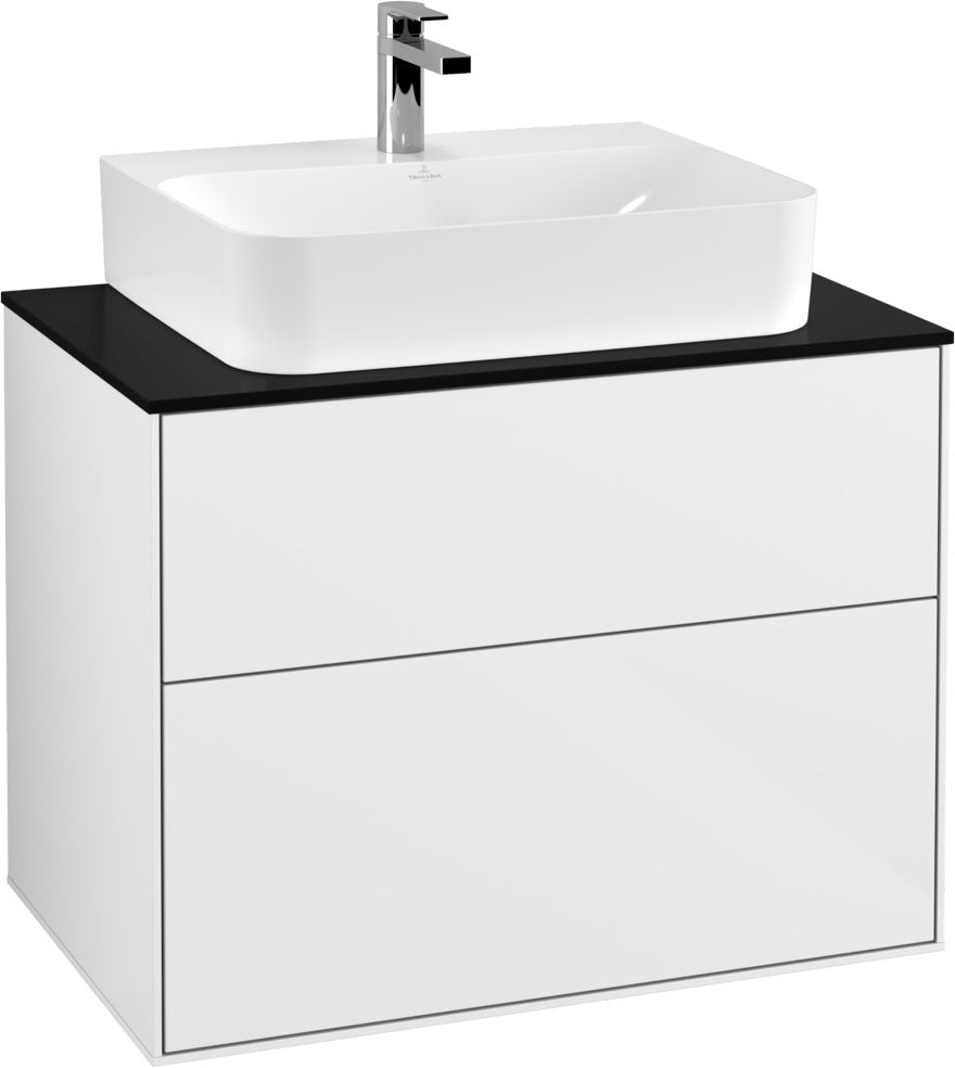 Villeroy & Boch Finion Waschtischunterschrank 800 mm Glossy White Lacquer mit LED-Beleuchtung