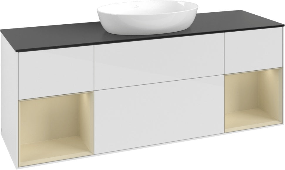 Villeroy & Boch Finion Waschtischunterschrank 1600 mm Glossy White Lacquer mit Beleuchtung