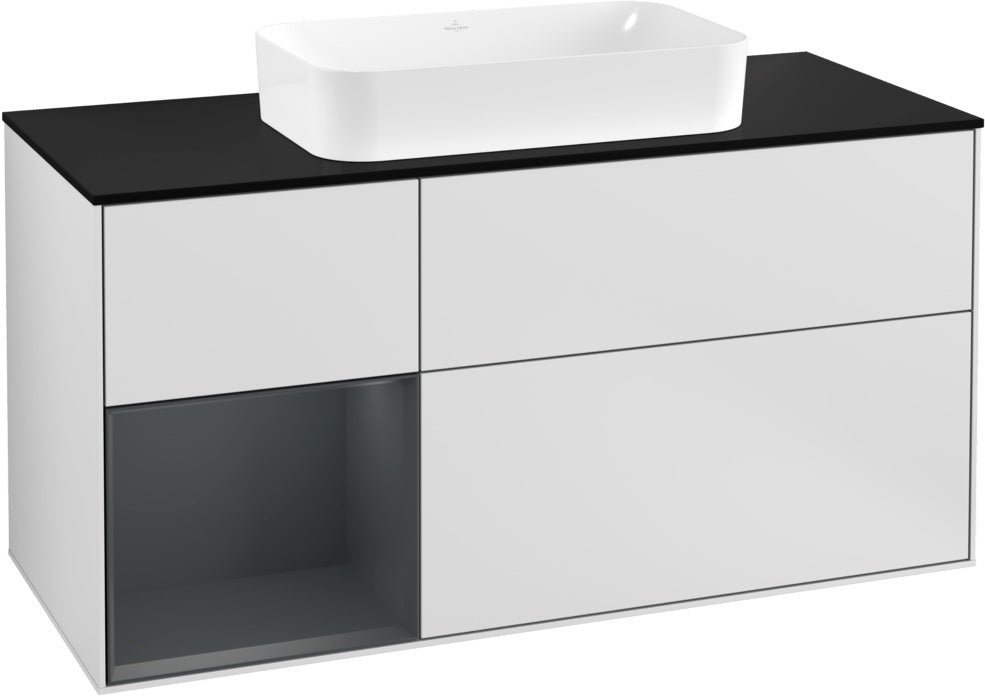 Villeroy & Boch Finion Waschtischunterschrank 1200 mm Glossy White Lacquer mit LED-Beleuchtung