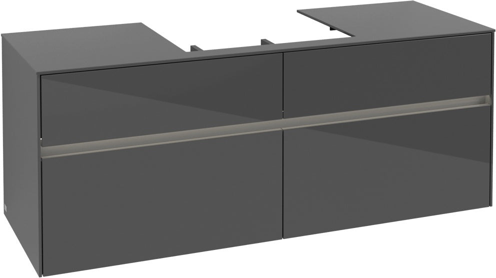 Villeroy & Boch Waschtischunterschrank Collaro C084 B0 1400 mm Glossy Grey mit LED-Beleuchtung