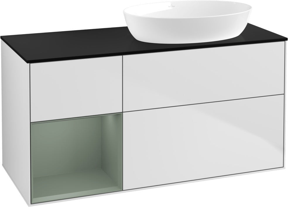 Villeroy & Boch Waschtischunterschrank Finion FA42G 1200 mm Glossy White Lacquer mit Beleuchtung