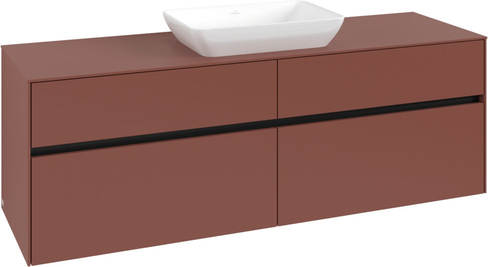 Villeroy & Boch Waschtischunterschrank Collaro C120 B0 1600 mm White Oak mit LED-Beleuchtung