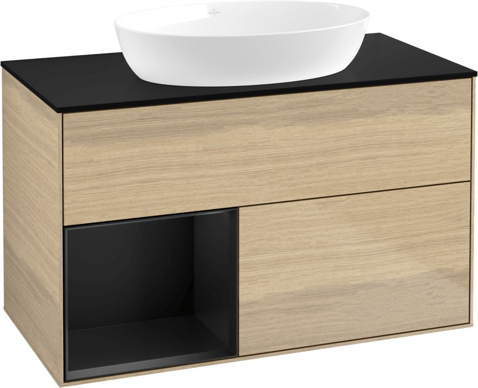 Villeroy & Boch Waschtischunterschrank Finion FA12G 1000 mm Glossy White Lacquer mit Beleuchtung