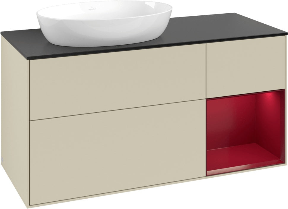 Villeroy & Boch Finion Waschtischunterschrank 1200 mm Glossy White Lacquer mit LED-Beleuchtung