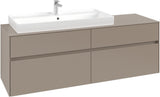 Villeroy & Boch Waschtischunterschrank Collaro C029 B0 1600x548x500mm Eckig Taupe mit Beleuchtung & SoftClosing