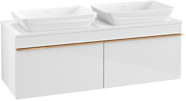 Villeroy & Boch Venticello Waschtischunterschrank 1257 mm Glossy White für 2 Waschbecken