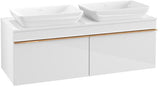 Villeroy & Boch Venticello Waschtischunterschrank 1257 mm Glossy White für 2 Waschbecken