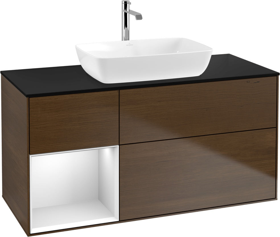 Villeroy & Boch Finion Waschtischunterschrank 1200 mm Glossy White Lacquer mit Beleuchtung