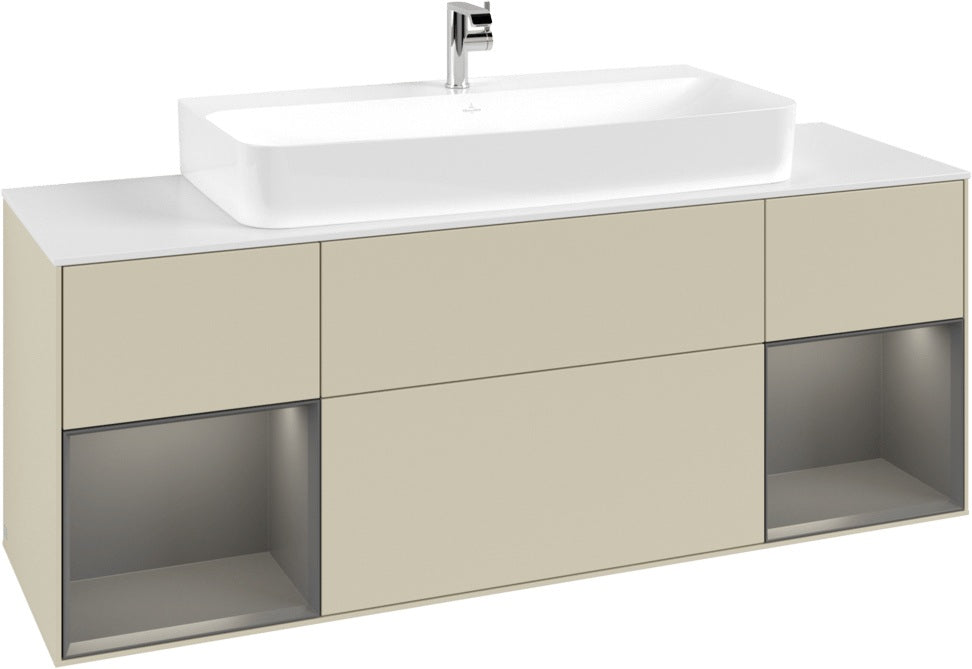 Villeroy & Boch Finion Waschtischunterschrank 1600 mm Glossy White Lacquer mit Beleuchtung