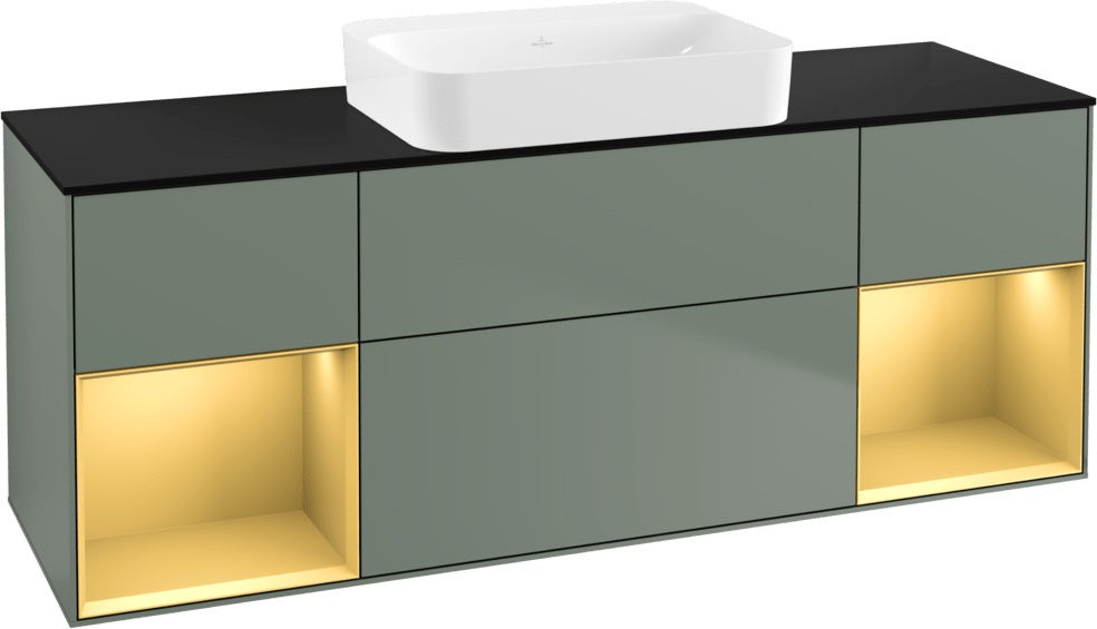 Villeroy & Boch Finion Waschbeckenunterschrank 1600 mm Glossy White Lacquer mit Beleuchtung