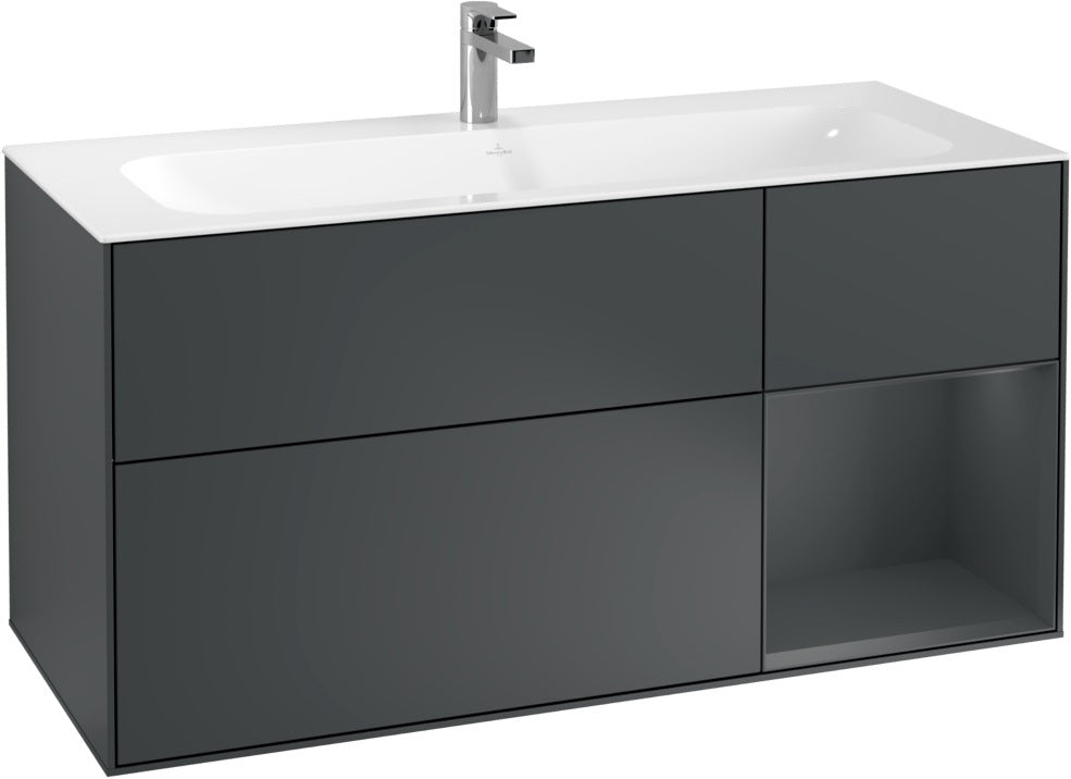 Villeroy & Boch Finion Waschbeckenunterschrank Glossy White Lacquer 1196 mm mit LED-Beleuchtung