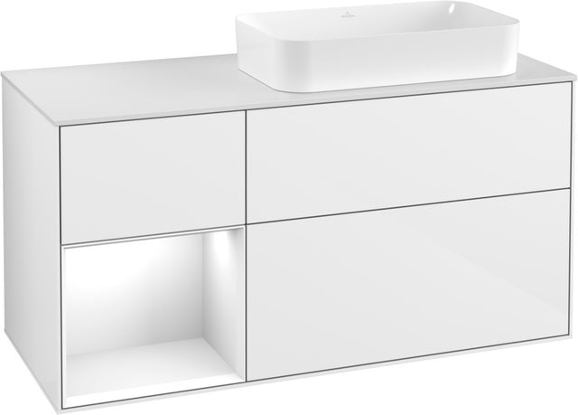 Villeroy & Boch Waschtischunterschrank Finion F271G 1200 mm Glossy White Lacquer mit Beleuchtung