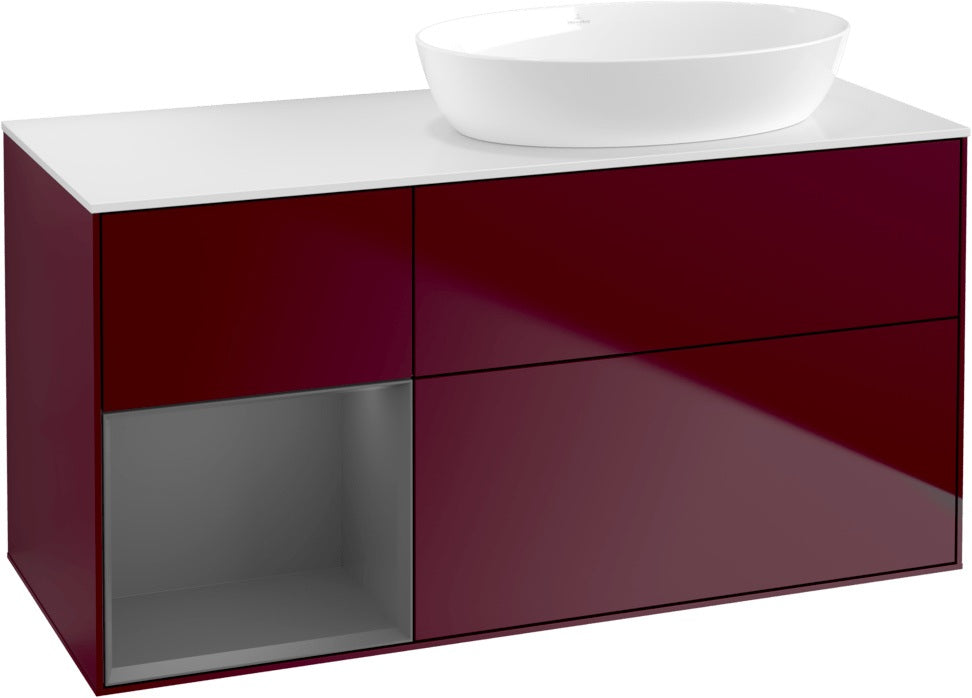 Villeroy & Boch Finion Waschtischunterschrank 1200 mm Glossy White Lacquer mit Beleuchtung