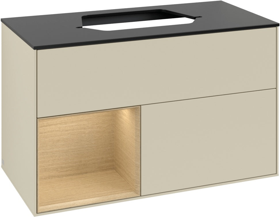 Villeroy & Boch Finion Waschtischunterschrank 1000 mm Glossy White Lacquer mit LED-Beleuchtung
