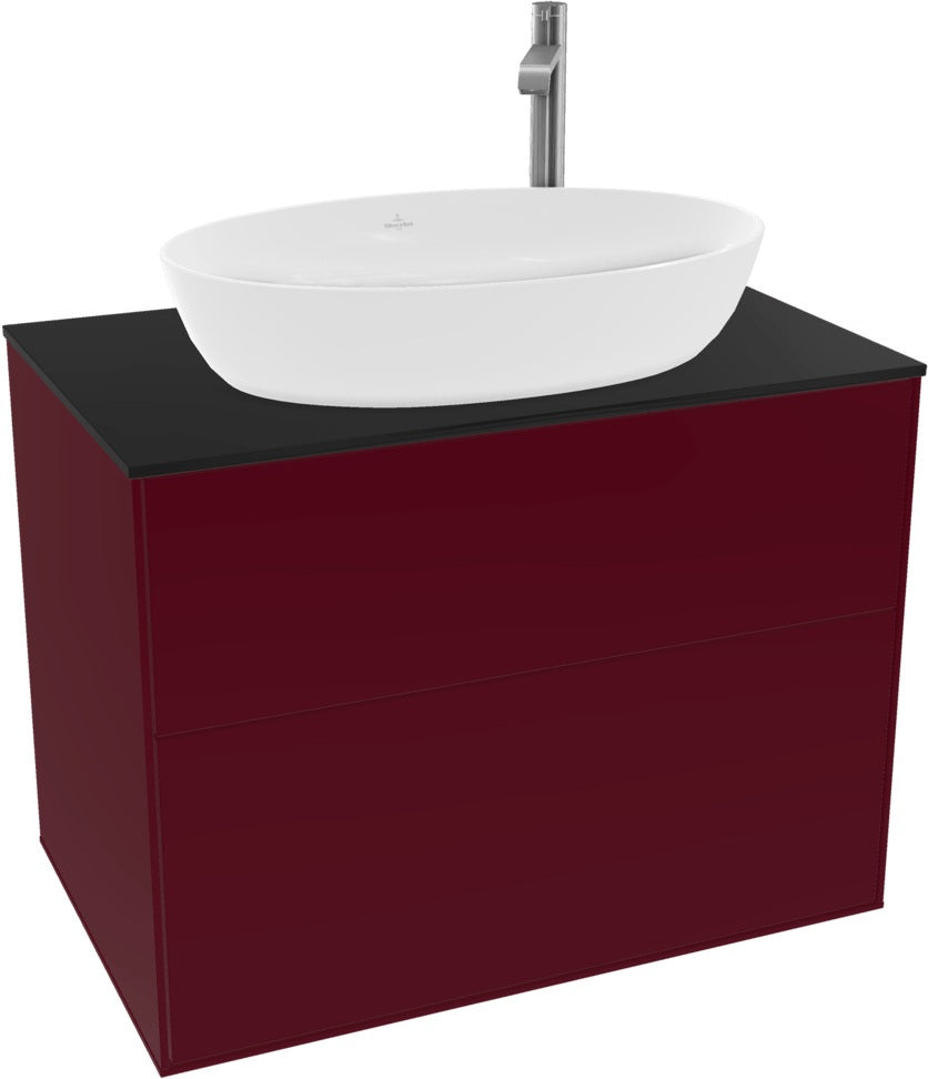 Villeroy & Boch Finion Waschbeckenunterschrank F87200GF – 800 mm, Glossy White Lacquer, mit Push-to-open