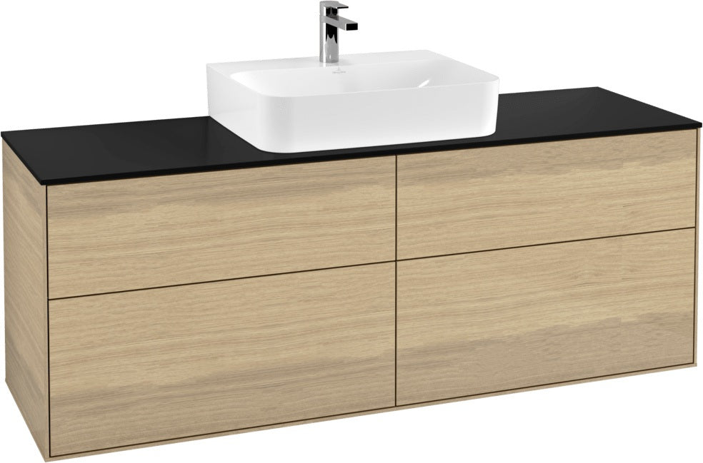 Villeroy & Boch Finion Waschtischunterschrank 1600 mm Anthrazit Matt mit Beleuchtung