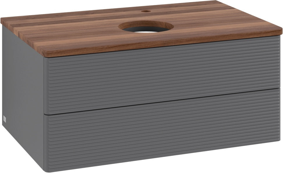 Villeroy & Boch Waschbeckenunterschrank Antao 800x360x500 mm Anthracite Matt Lacquer mit Auszugsbeleuchtung