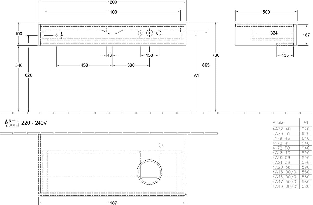 Villeroy & Boch Antao Waschtischunterschrank 1200 mm Glossy White Lacquer mit Auszug
