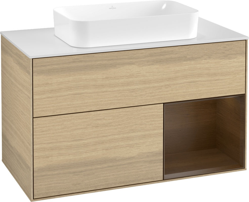 Villeroy & Boch Finion Waschtischunterschrank 1000 mm Glossy White Lacquer mit LED-Beleuchtung