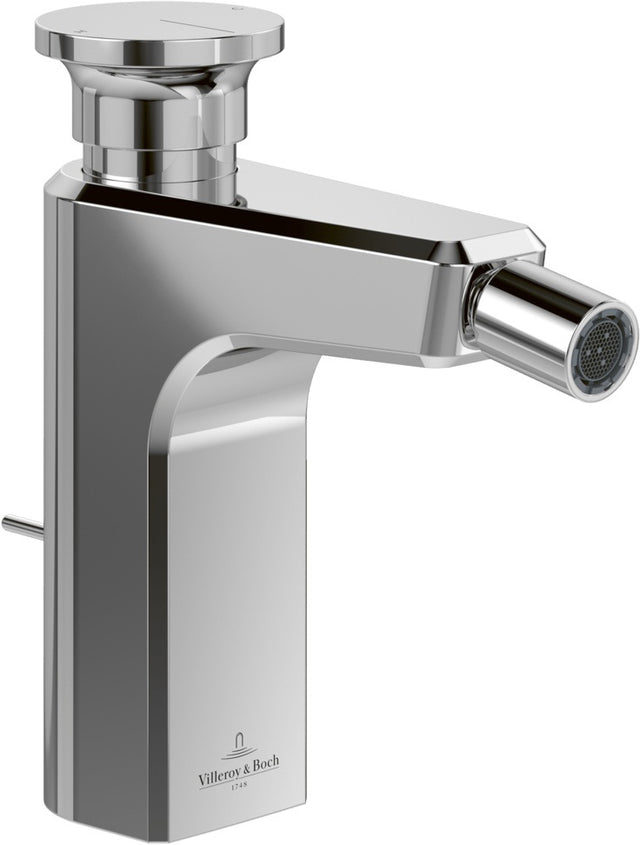 Villeroy & Boch Einhebel-Bidetarmatur Vea eckig Chrom – ViPush, AirPlus, AquaSmart