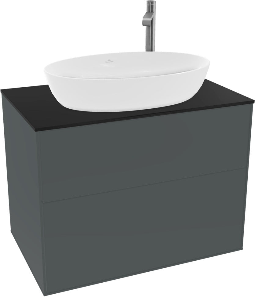 Villeroy & Boch Finion Waschbeckenunterschrank F87200GF – 800 mm, Glossy White Lacquer, mit Push-to-open