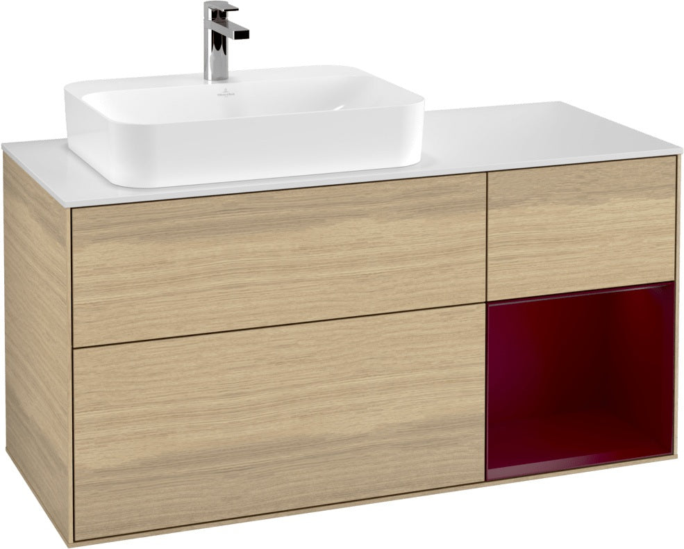 Villeroy & Boch Waschtischunterschrank Finion F401G 1200 mm Glossy White Lacquer mit Beleuchtung