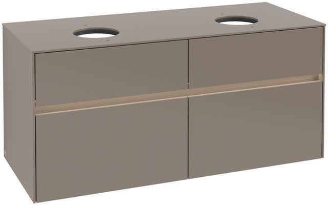 Villeroy & Boch Collaro Waschtischunterschrank 1200 mm Truffle Grey mit LED-Beleuchtung und 4 Auszügen