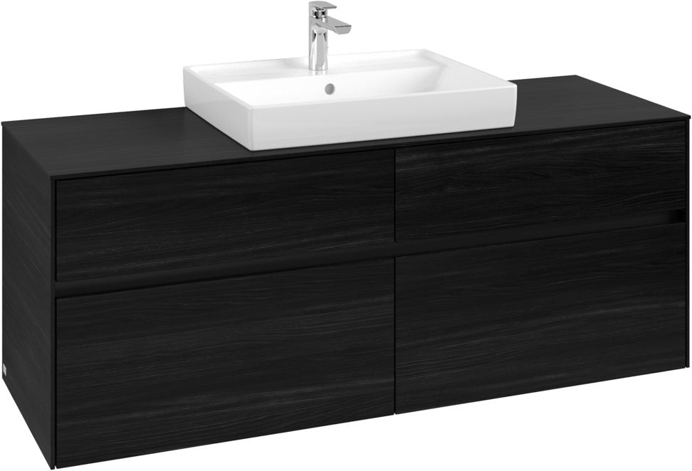 Villeroy & Boch Collaro Waschtischunterschrank 1400 mm Black Matt Lacquer mit 4 Auszügen
