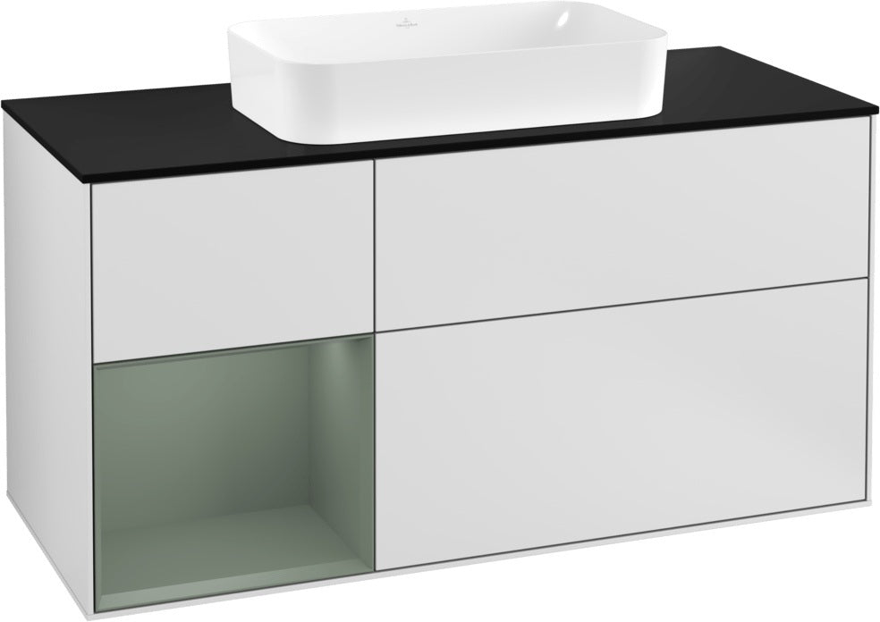 Villeroy & Boch Finion Waschtischunterschrank 1200 mm Glossy White Lacquer mit LED-Beleuchtung