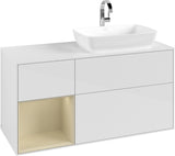 Villeroy & Boch Finion Waschbeckenunterschrank 1200 mm Glossy White Lacquer mit Beleuchtung